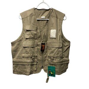 Cedar Cove Deluxe 6 Pocket Fishing Twill Vest Mens Sz Large Water Repellant NEW